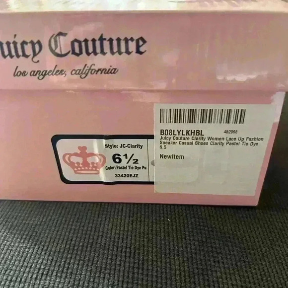 Juicy Couture Women Low Top Lace Up Sneakers Clarity Size US 6.5 Pastel Tie Dye - Picture 5 of 5
